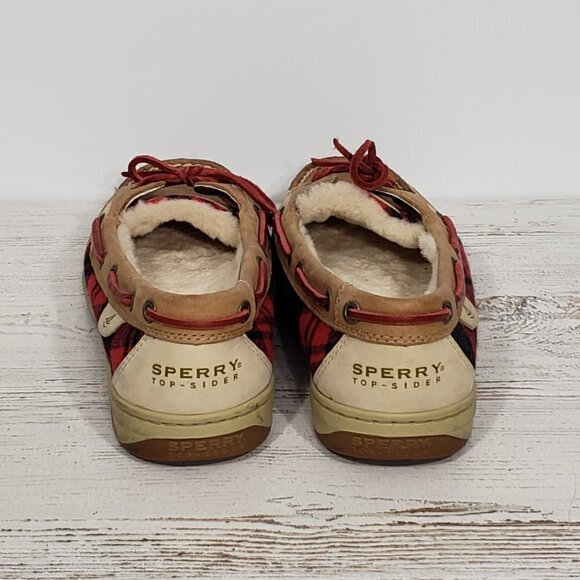 Sperry  Top-Sider  Red Plaid & Leather Loafers  Women's Size 9M - Picture 3 of 6